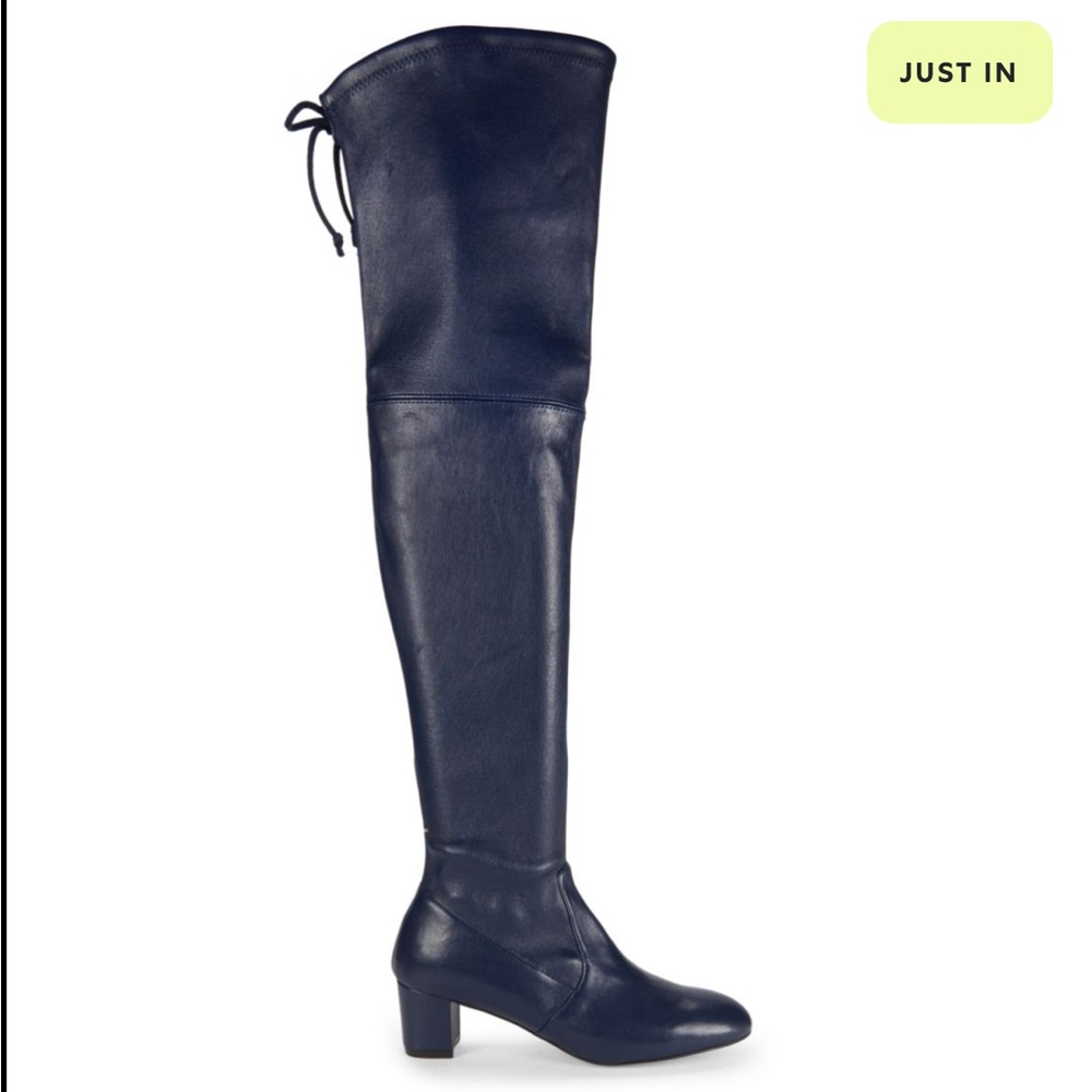 STUART WEITZMAN SOFIA CITY LEATHER  OVER THE KNEE BOOTS IN BLUE SIZE EU 38.5
